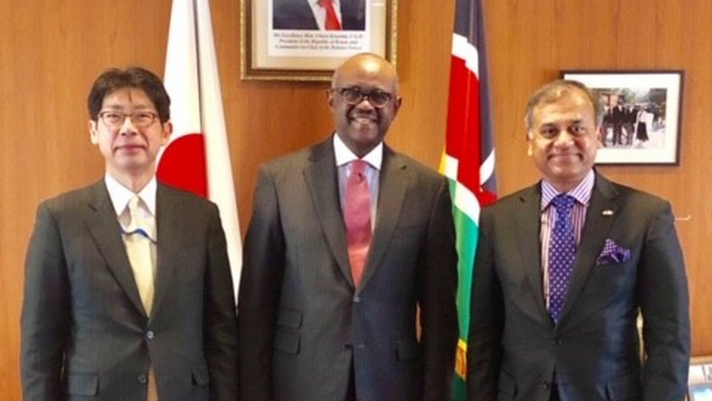 Ambassador Masahiko Kiya, the Ambassador for TICAD 7,MOFA Japan, Ambassador Soloman Maina, Kenya’s ambassador to Japan and Siddharth Chatterjee, United Nations Resident Coordinator to Kenya (Kenya Embassy)